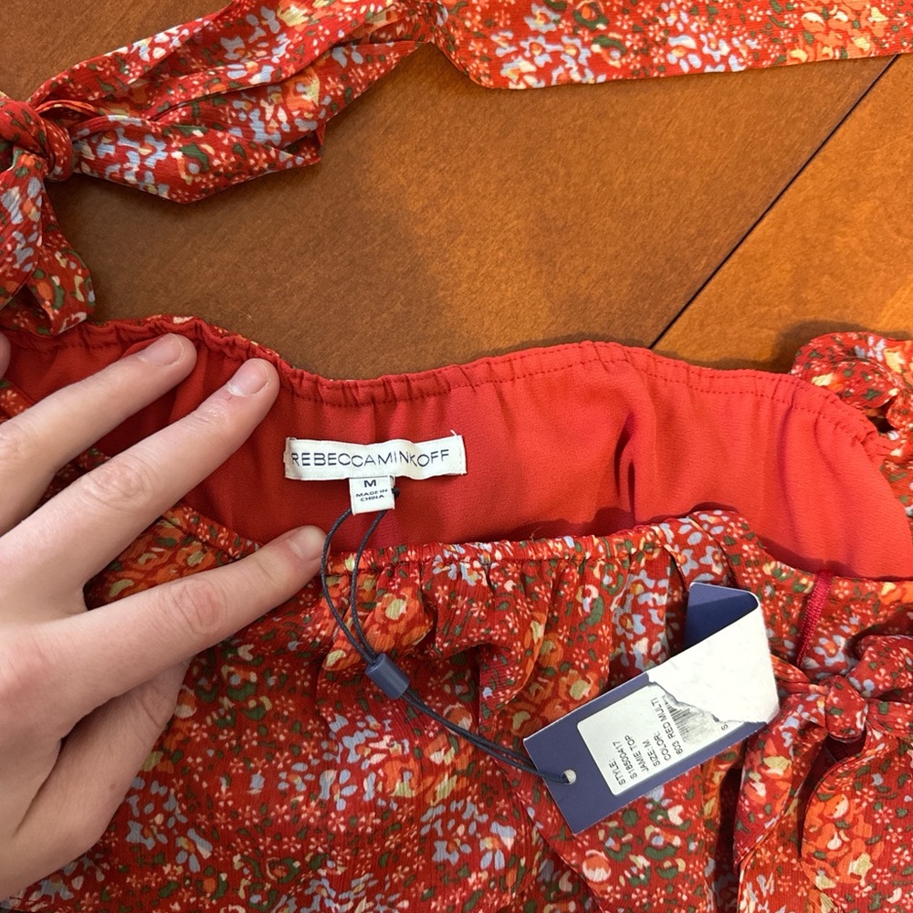 Rebecca Minkoff Red Floral Blouse - Picture 6 of 6